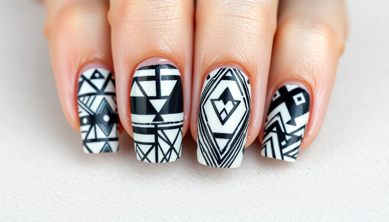 25 Simple Black and White Nail Ideas You Can DIY at Home (Beginner-Friendly!) 4 25 Simple Black and White Nail Ideas You Can DIY at Home (Beginner-Friendly!) 3