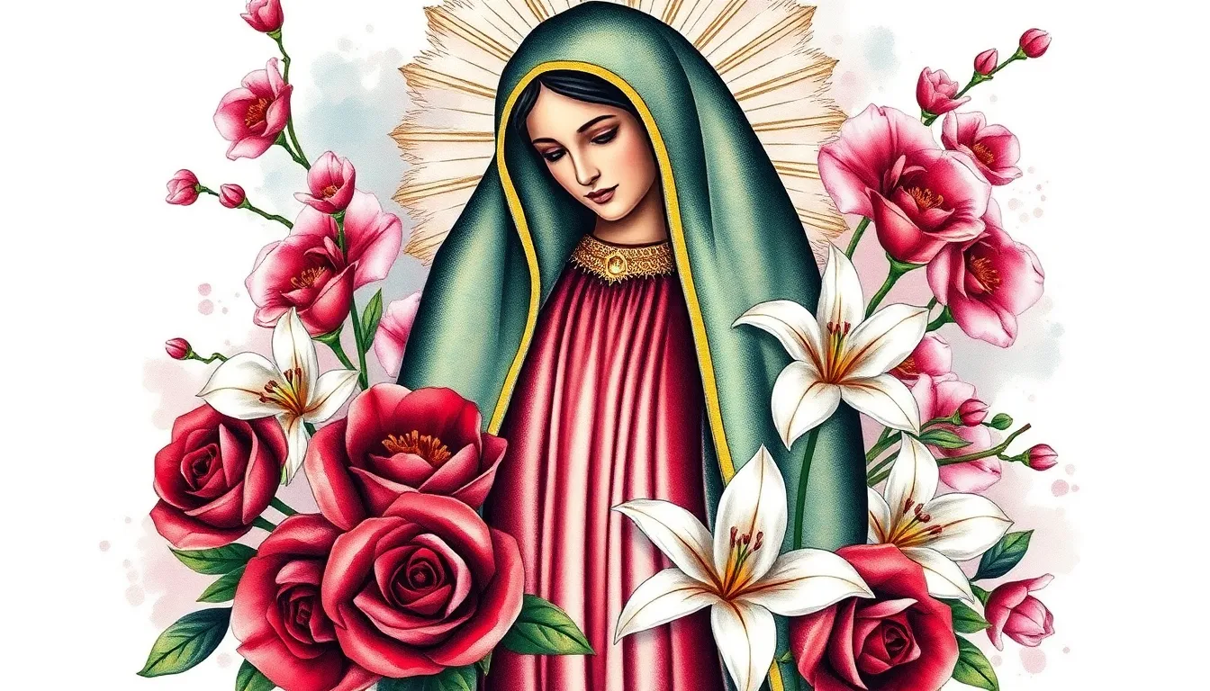 50+ Stunning Virgen de Guadalupe Tattoo Ideas for Women (2025 Designs) 4 50+ Stunning Virgen de Guadalupe Tattoo Ideas for Women (2025 Designs) 3