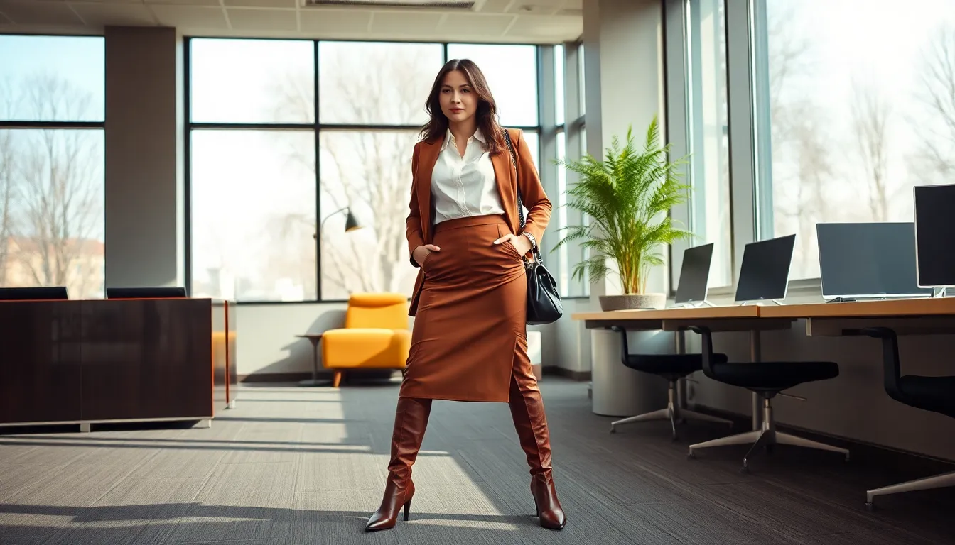 15 Chic Brown Knee High Boots Outfit Ideas for Winter 2025 6 15 Chic Brown Knee High Boots Outfit Ideas for Winter 2025 5