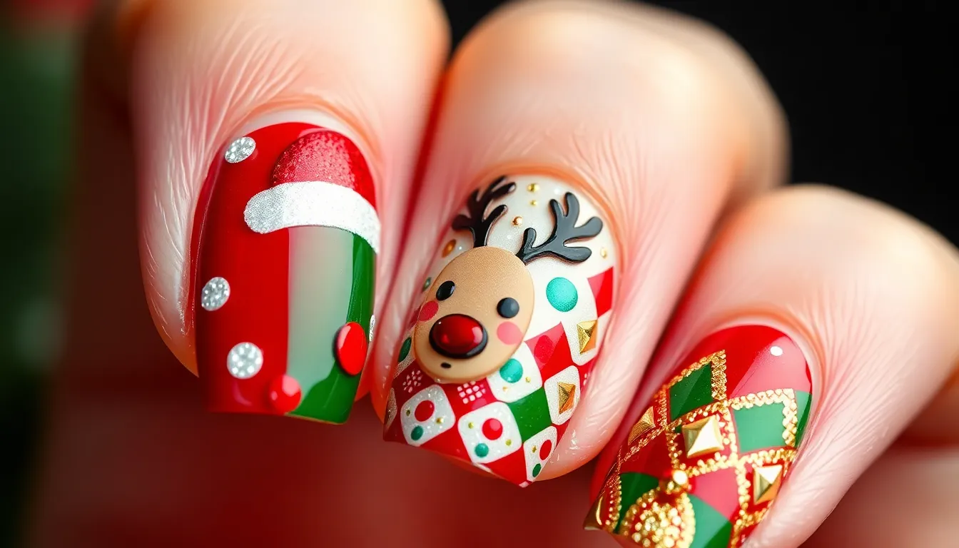 50+ Stunning Christmas and New Years Nail Ideas for Holiday Glam 6 50+ Stunning Christmas and New Years Nail Ideas for Holiday Glam 5