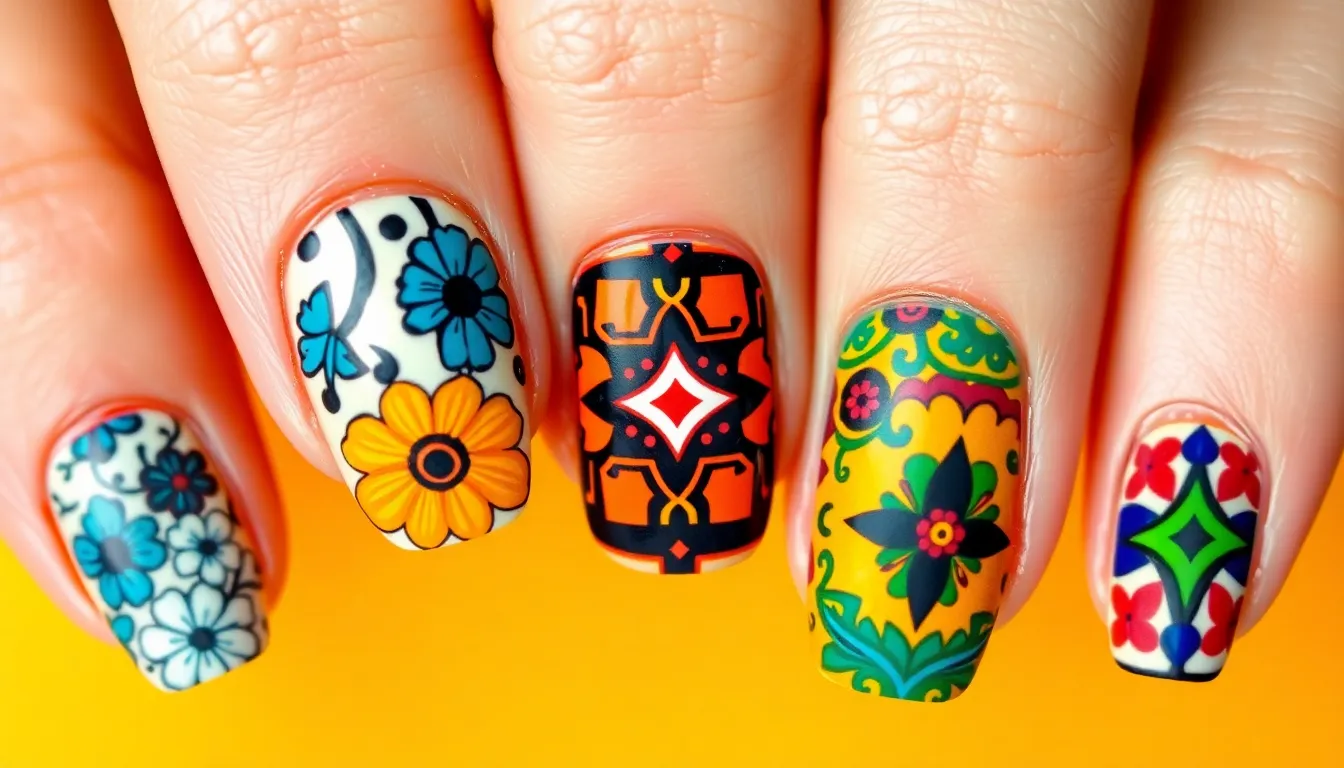 25 Stunning Dia de los Muertos Nail Ideas to Honor Your Loved Ones 5