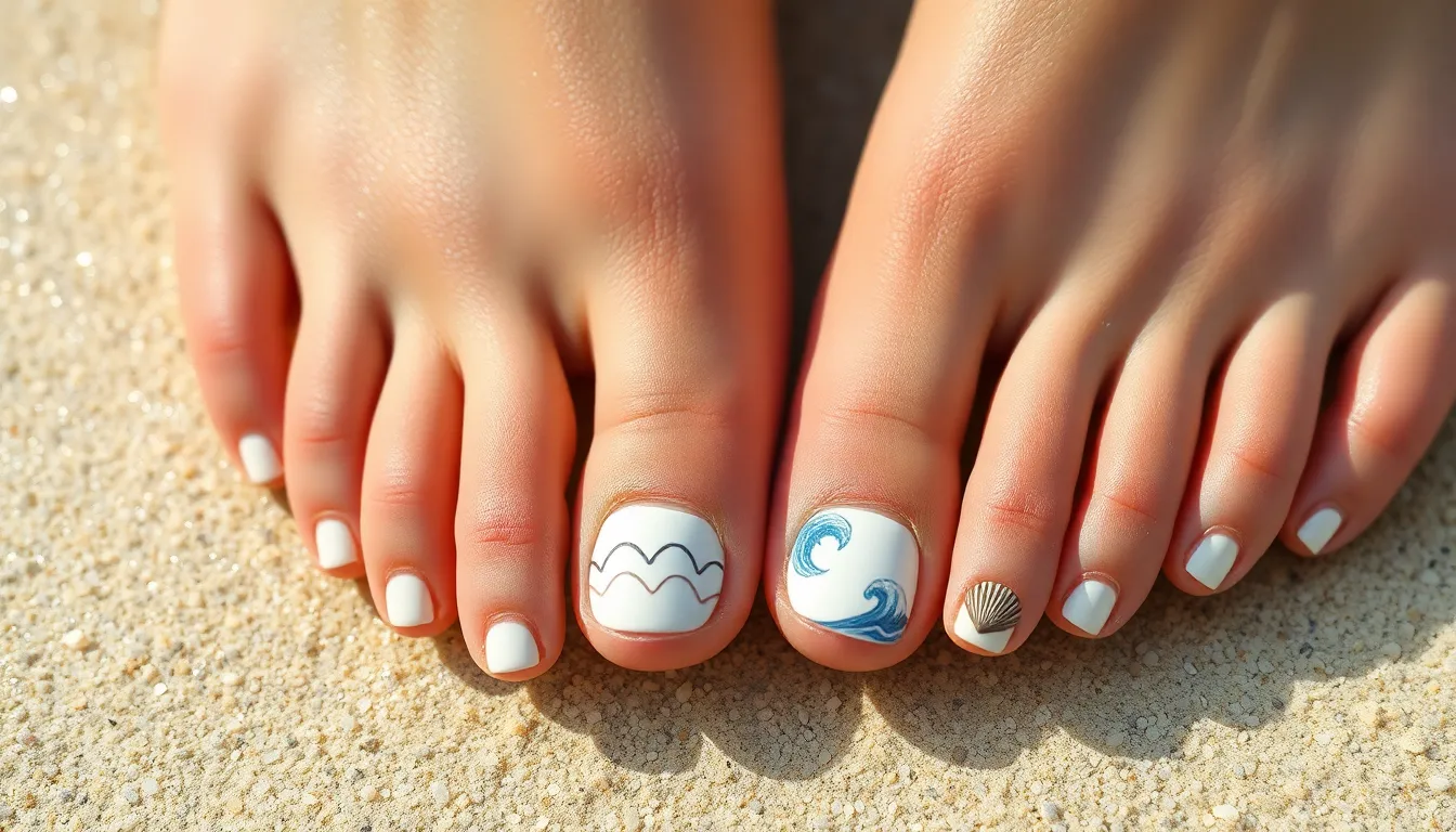 25 Stunning White Toe Nail Designs for Summer That'll Make You Beach-Ready 5
