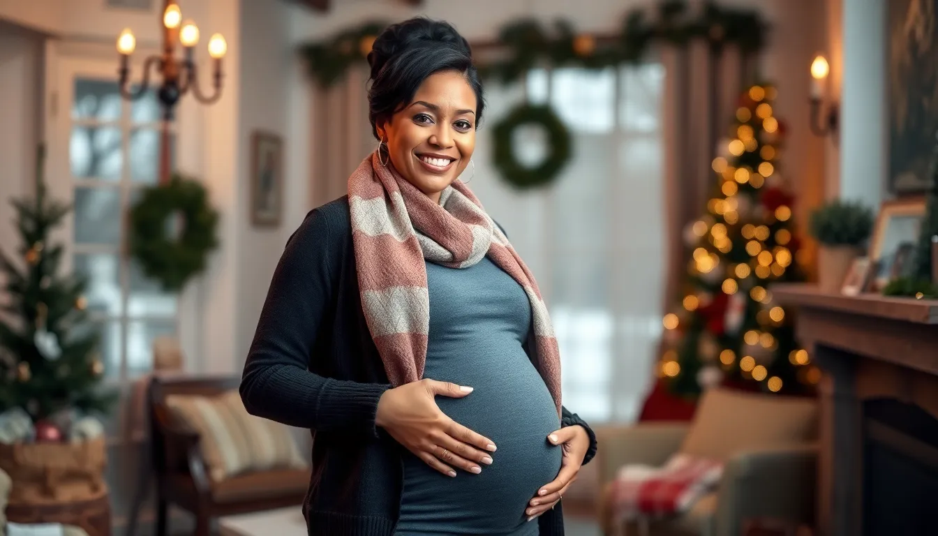 15 Stylish Winter Baby Shower Outfits for Mom That Keep You Warm & Glowing 7