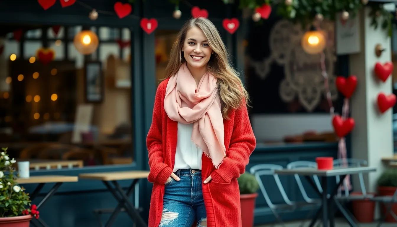 25 Casual Valentine's Day Outfits for Women That Are Comfy & Cute 8 25 Casual Valentine's Day Outfits for Women That Are Comfy & Cute 7