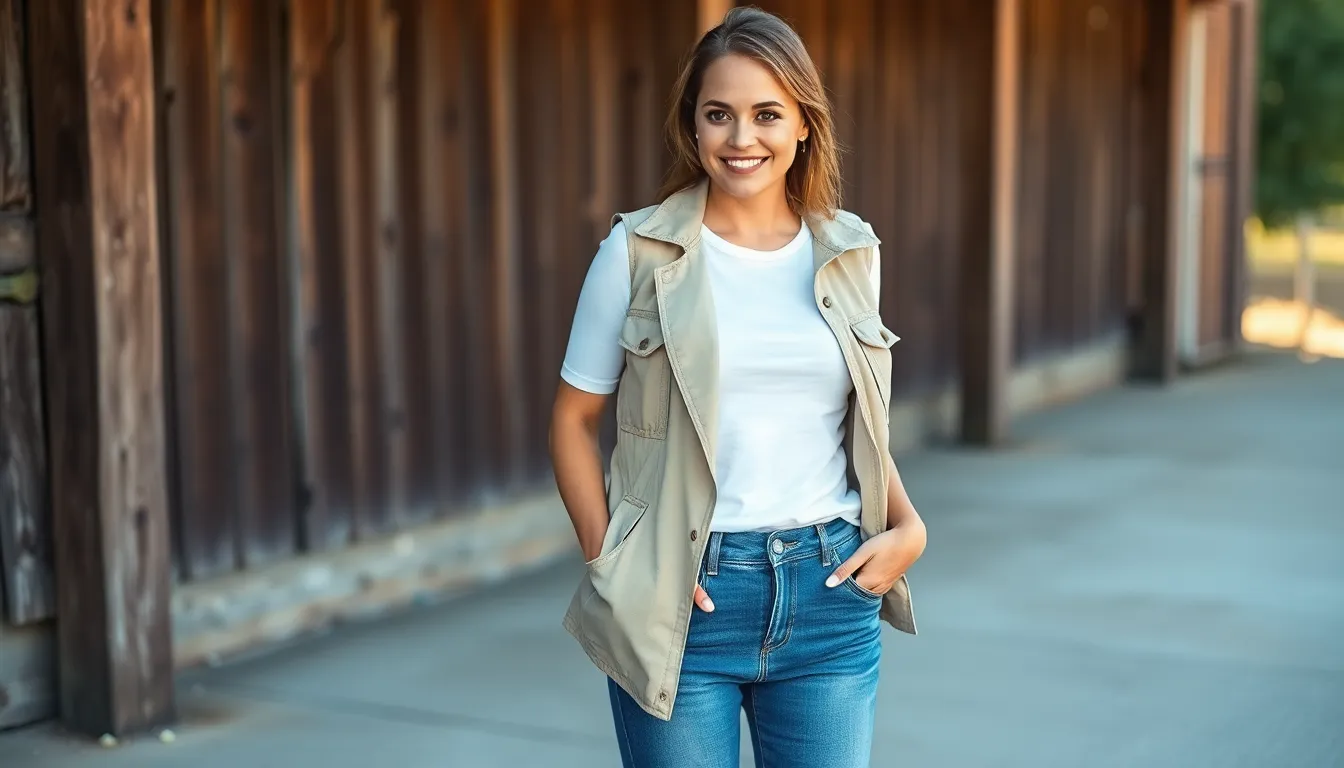 25 Stylish Vest and Jeans Outfits for Women That Look Effortlessly Chic 7