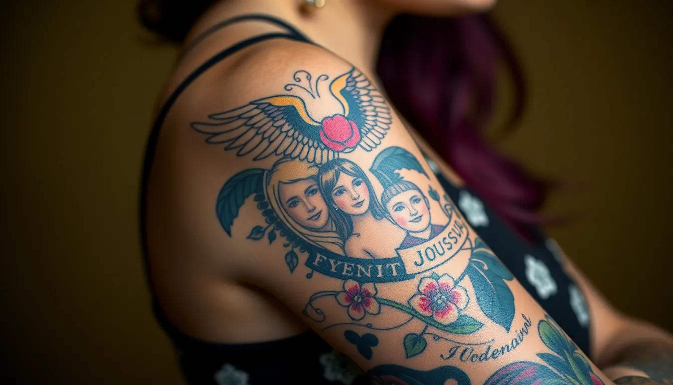 50+ Beautiful Family Sleeve Tattoo Ideas for Women (2025 Inspiration Guide) 9