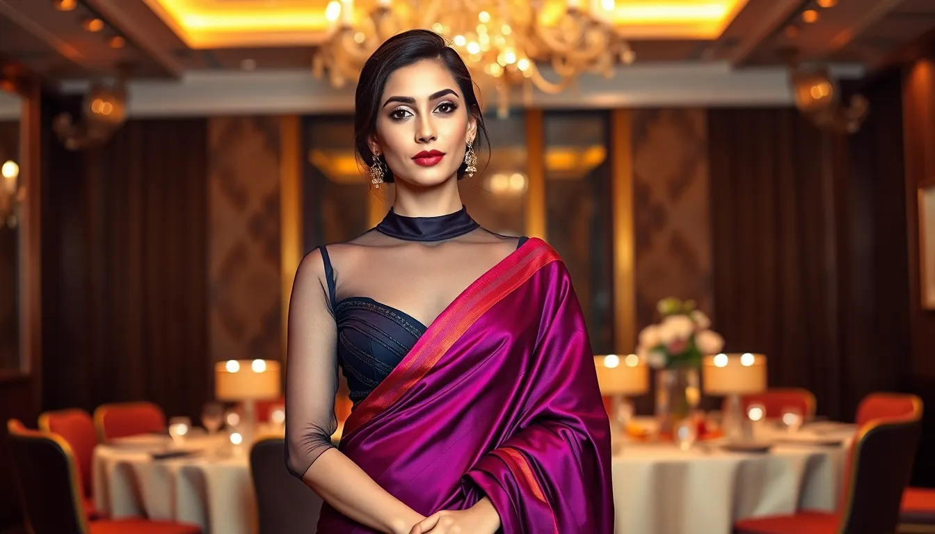 25 Stunning Net Saree Blouse Designs for Party Wear That'll Make You Stand Out 10 25 Stunning Net Saree Blouse Designs for Party Wear That'll Make You Stand Out 9