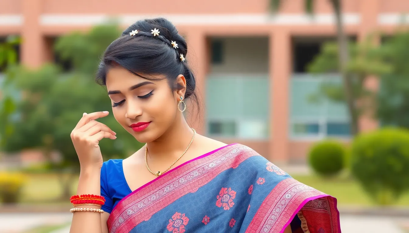 Traditional Day Outfit for College Saree: Complete Style Guide for Students 10 Traditional Day Outfit for College Saree: Complete Style Guide for Students 9