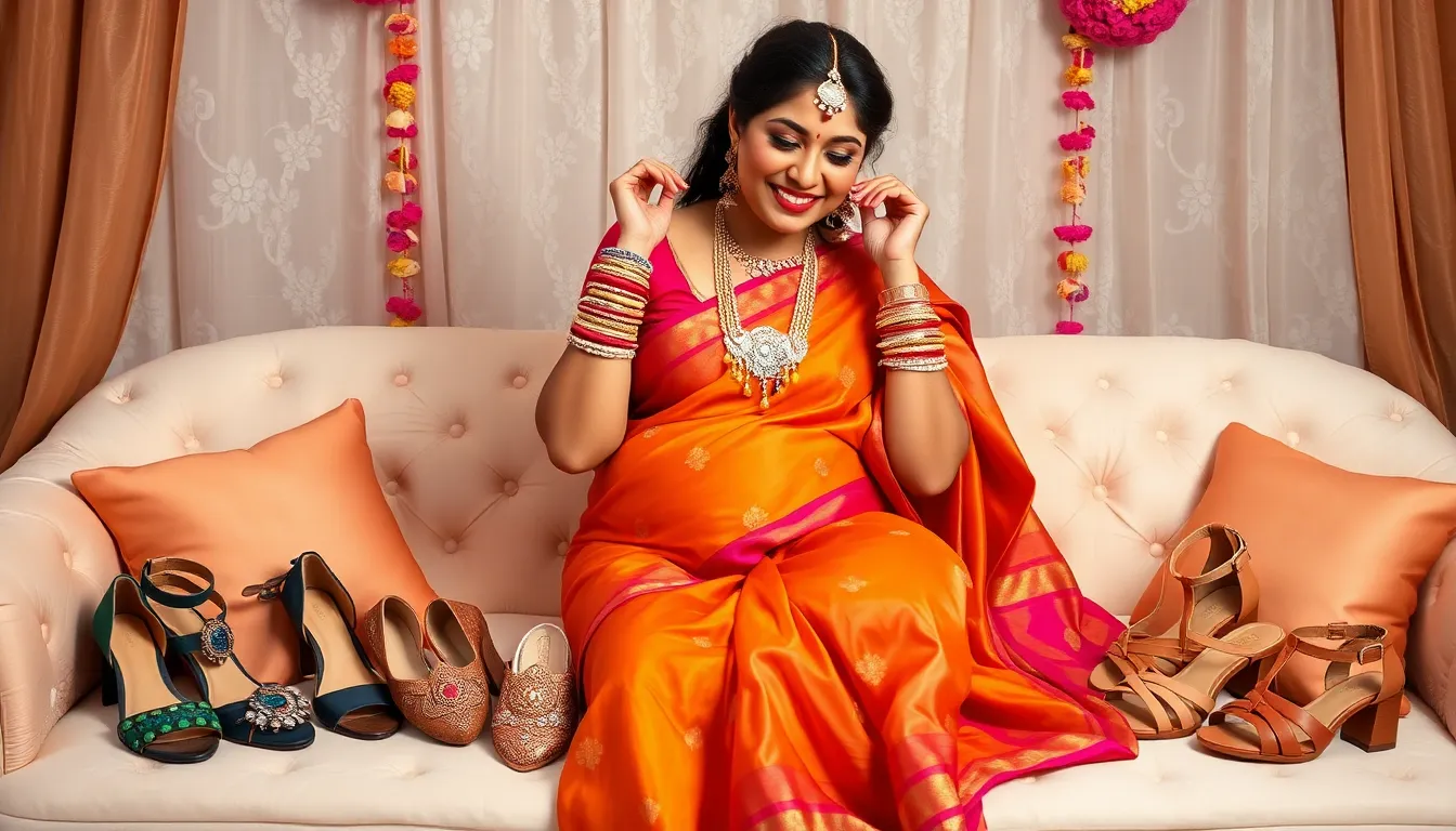 15 Stunning Indian Baby Shower Looks for Expecting Moms That'll Make You Glow 12 15 Stunning Indian Baby Shower Looks for Expecting Moms That'll Make You Glow 11