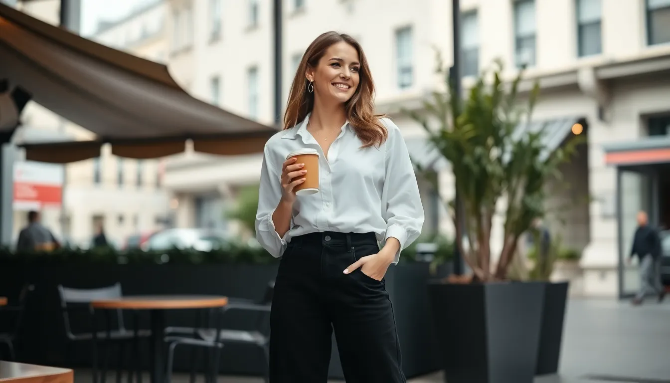 25 Chic Black Wide Leg Jeans Outfit Summer Ideas That'll Keep You Cool & Stylish 12 25 Chic Black Wide Leg Jeans Outfit Summer Ideas That'll Keep You Cool & Stylish 11