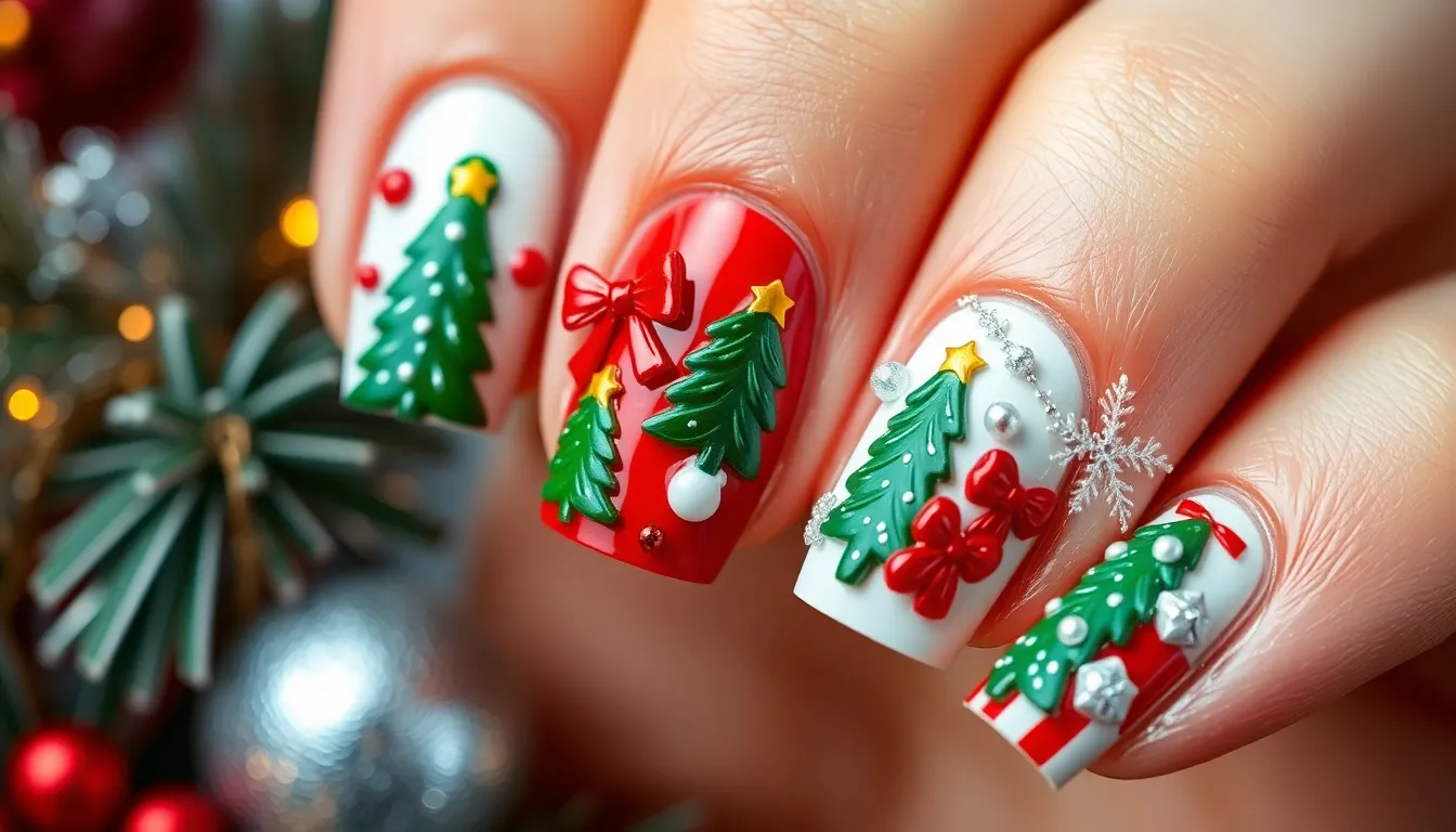 50+ Stunning Christmas and New Years Nail Ideas for Holiday Glam 12 50+ Stunning Christmas and New Years Nail Ideas for Holiday Glam 11