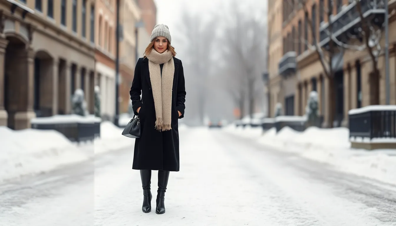 10 Classy Long Black Coat Outfit Ideas for Winter That Look Effortlessly Chic 12 10 Classy Long Black Coat Outfit Ideas for Winter That Look Effortlessly Chic 11