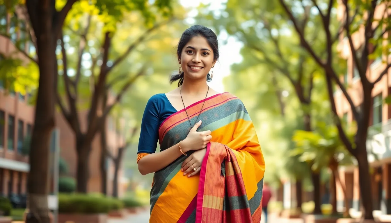 Traditional Day Outfit for College Saree: Complete Style Guide for Students 12 Traditional Day Outfit for College Saree: Complete Style Guide for Students 11