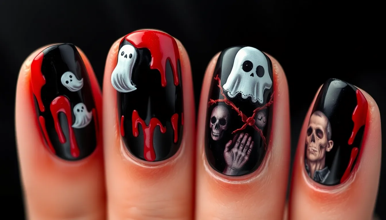 15 Stunning Black and Red Halloween Nail Designs to Steal the Show This Year 14 15 Stunning Black and Red Halloween Nail Designs to Steal the Show This Year 13