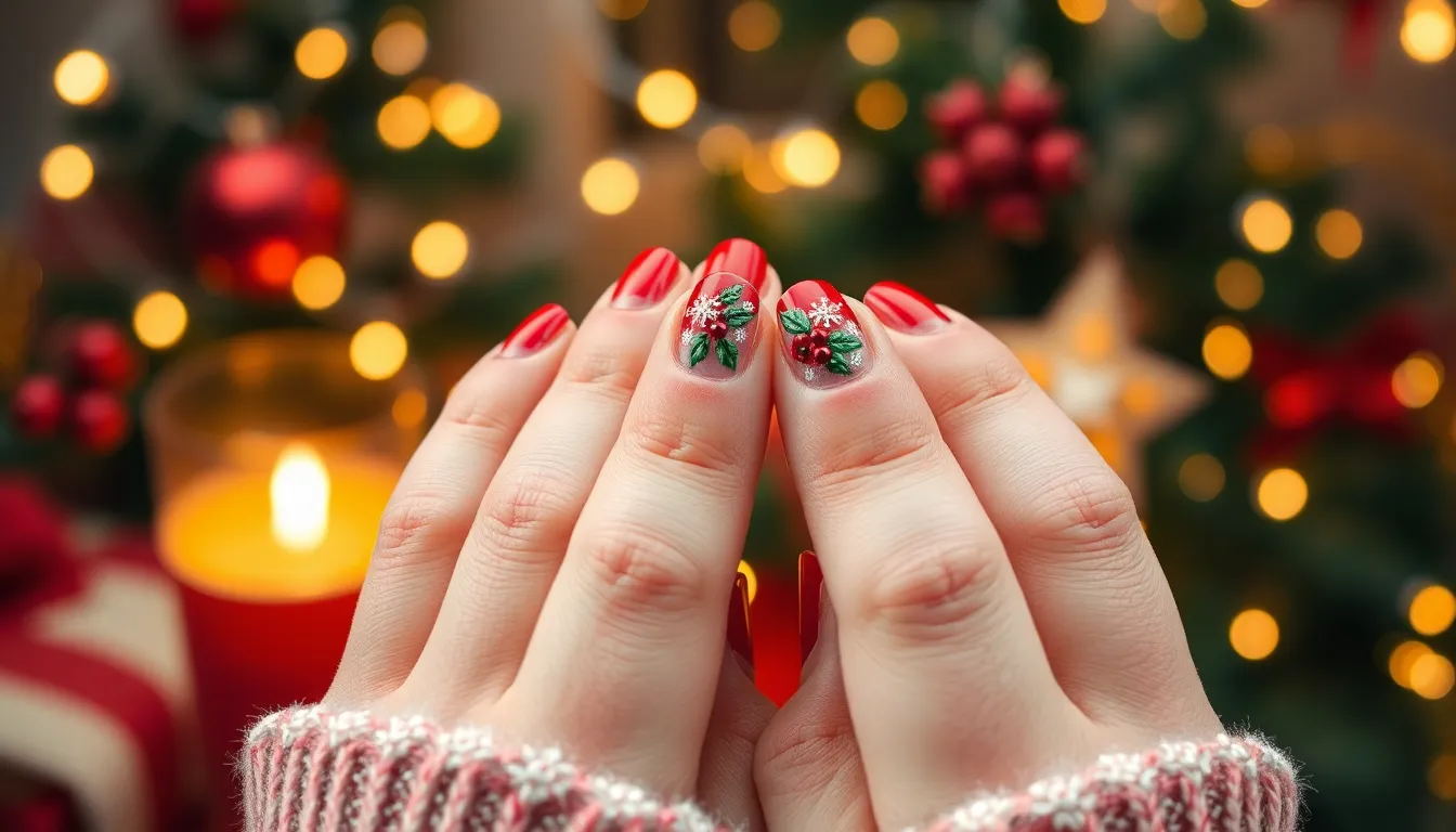 50+ Stunning Christmas and New Years Nail Ideas for Holiday Glam 14 50+ Stunning Christmas and New Years Nail Ideas for Holiday Glam 13