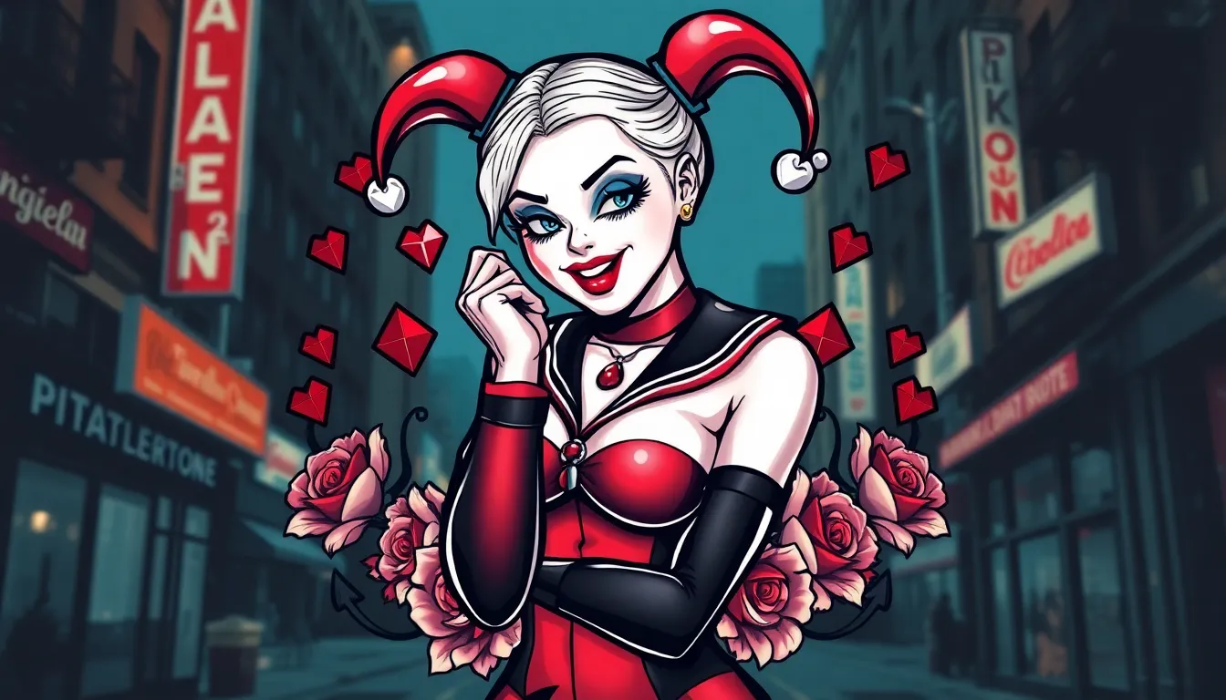 50+ Harley Quinn Tattoo Ideas for Women: From Minimalist to Full Sleeves 14 50+ Harley Quinn Tattoo Ideas for Women: From Minimalist to Full Sleeves 13