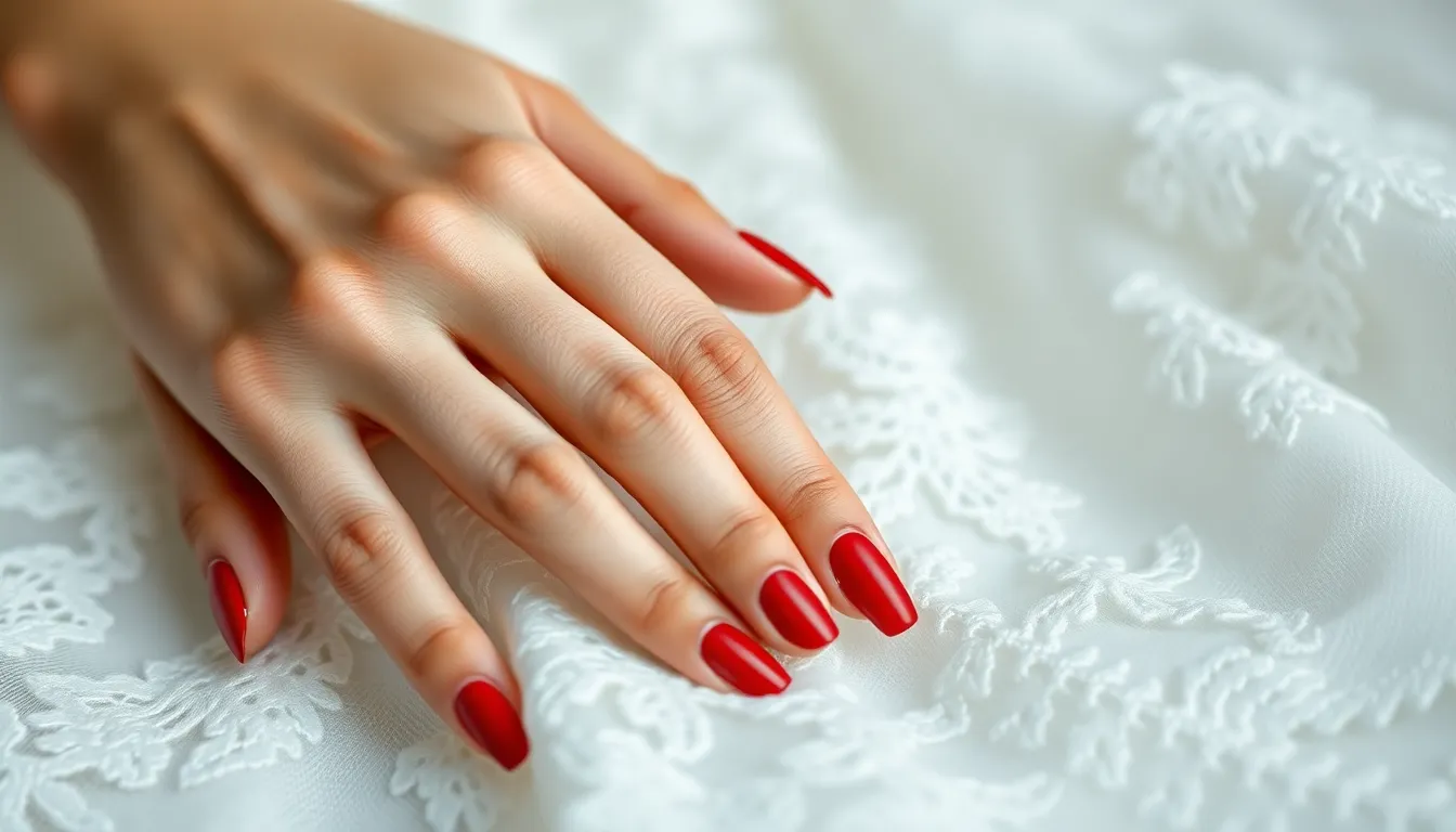 15 Classy Red Nail Art Designs for Your Wedding Day That'll Steal the Show 14 15 Classy Red Nail Art Designs for Your Wedding Day That'll Steal the Show 13