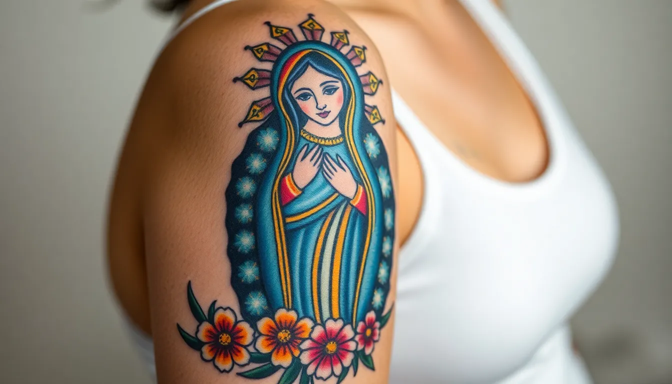 50+ Stunning Virgen de Guadalupe Tattoo Ideas for Women (2025 Designs) 14 50+ Stunning Virgen de Guadalupe Tattoo Ideas for Women (2025 Designs) 13
