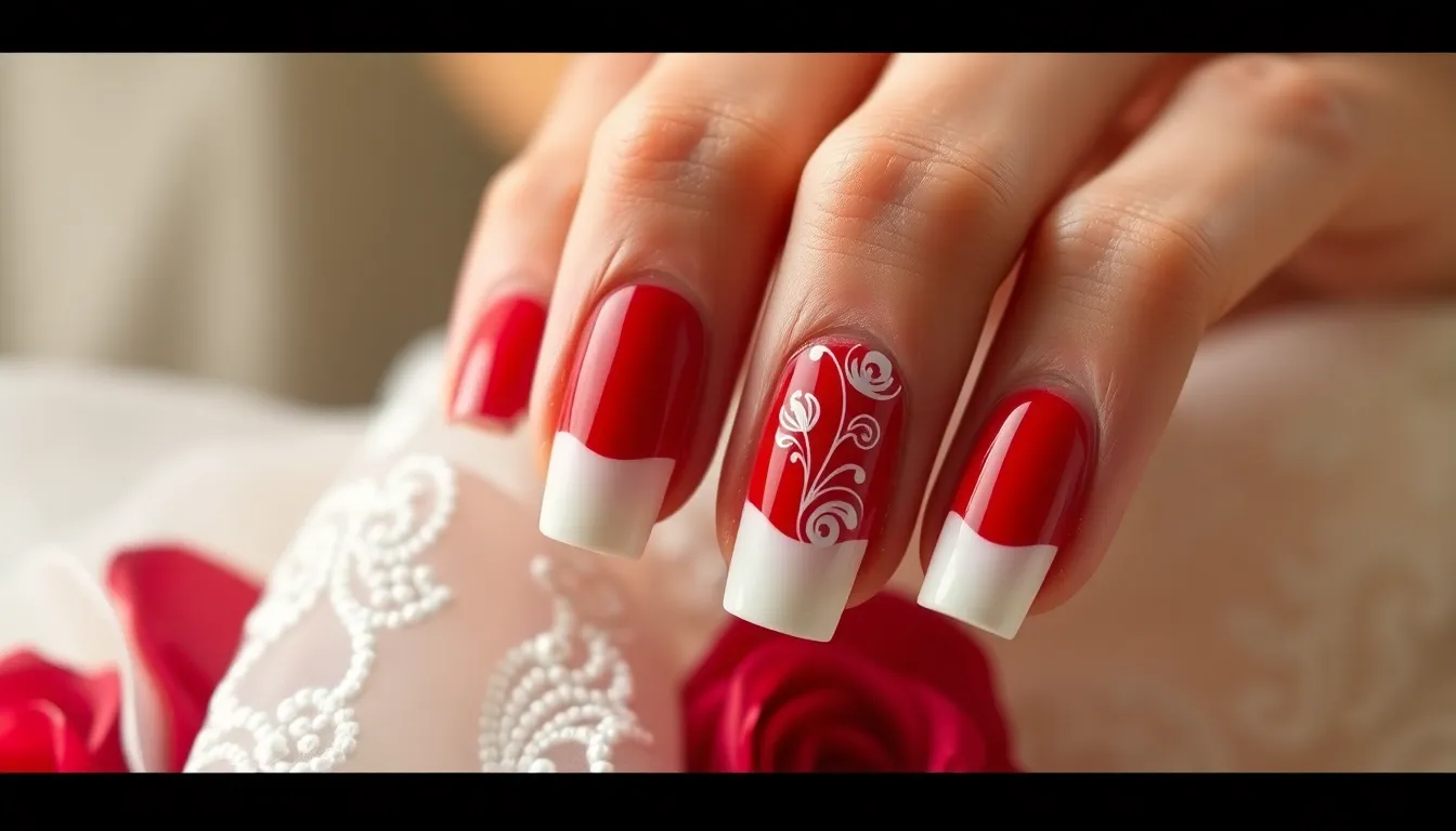 15 Classy Red Nail Art Designs for Your Wedding Day That'll Steal the Show 16 15 Classy Red Nail Art Designs for Your Wedding Day That'll Steal the Show 15