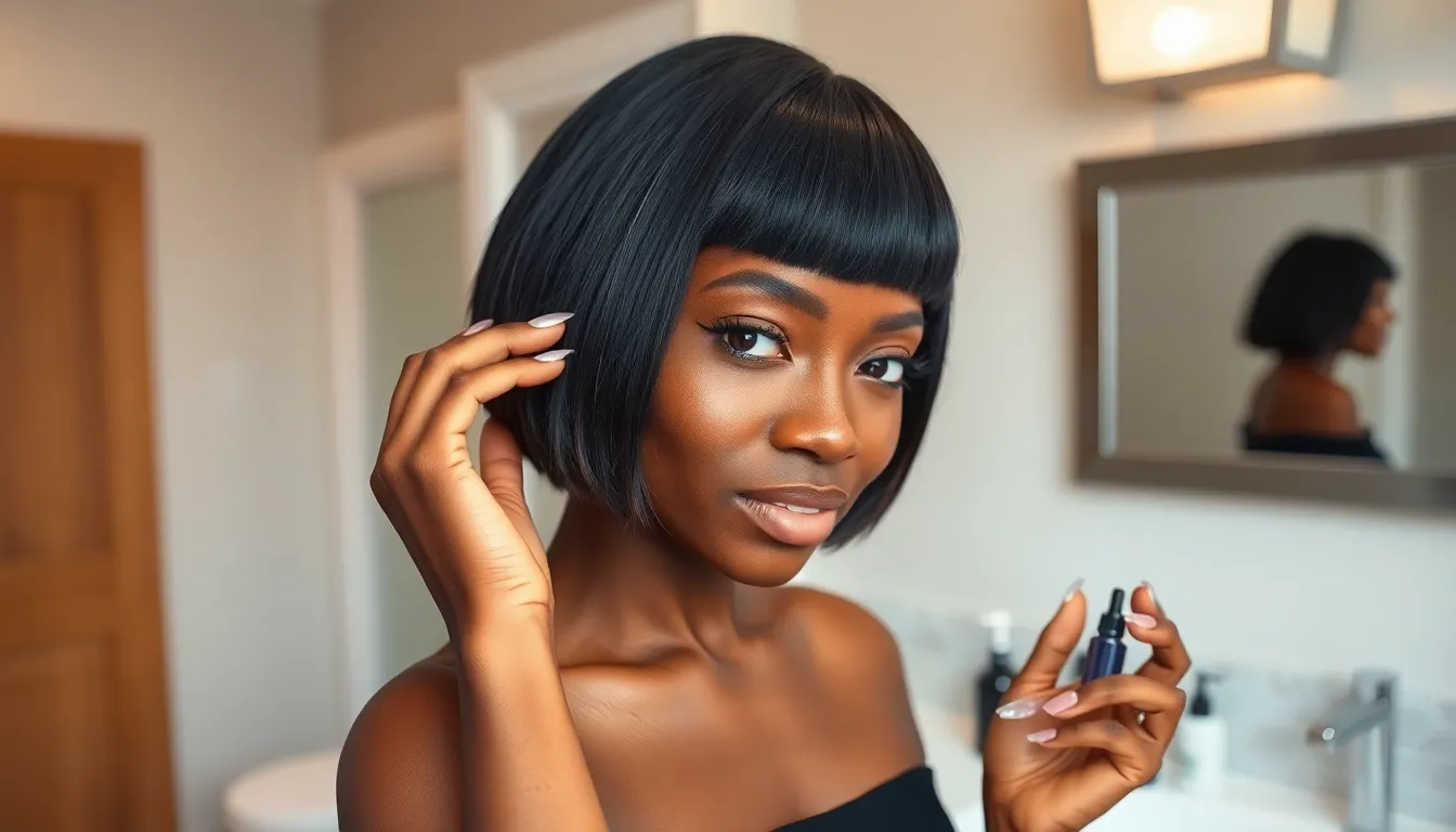 20 Stunning Bob with Bangs Styles for Black Women That'll Transform Your Look 18 20 Stunning Bob with Bangs Styles for Black Women That'll Transform Your Look 17
