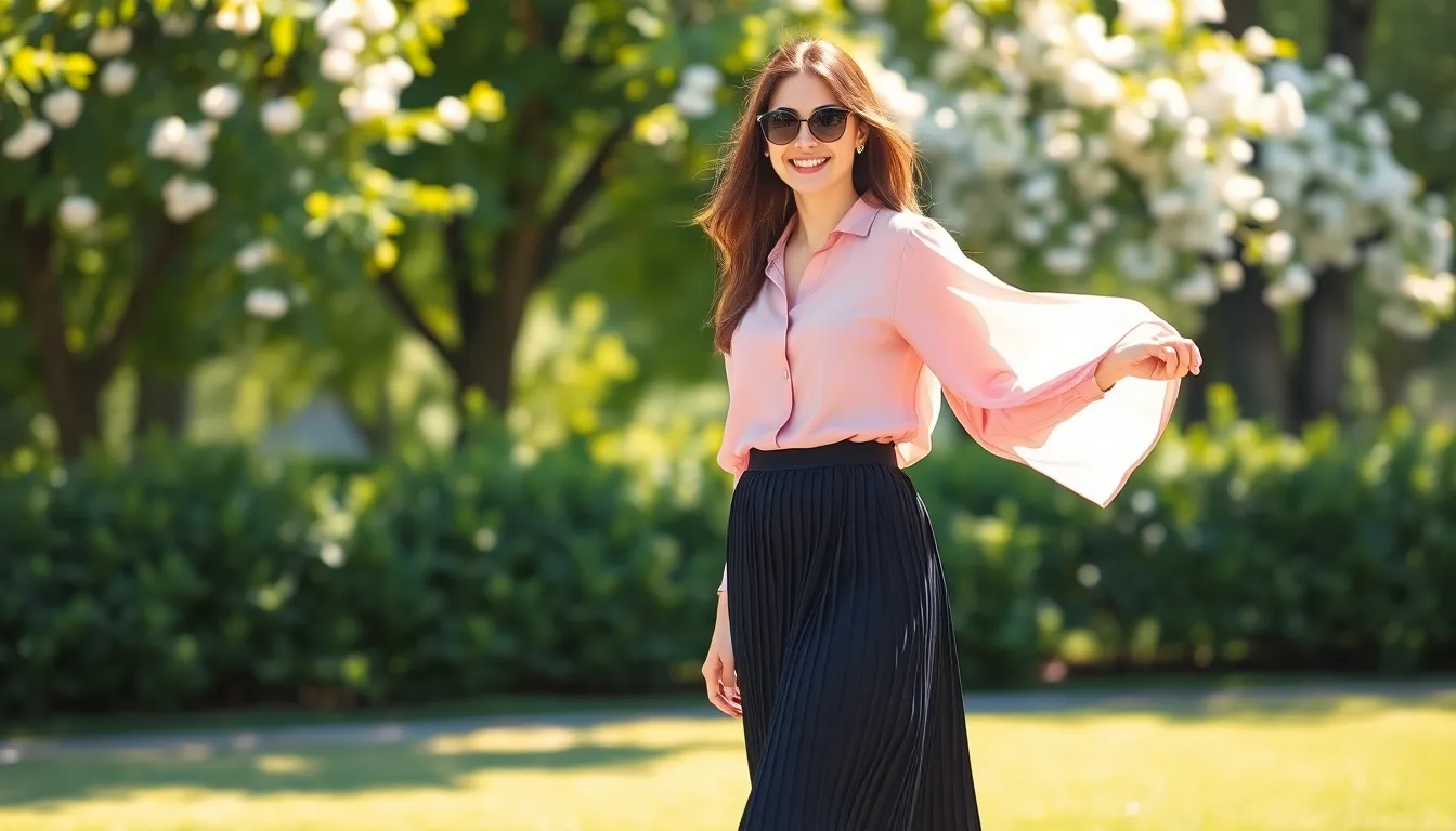 15 Chic Black Pleated Skirt Outfits for Effortless Summer Casual Style 2 15 Chic Black Pleated Skirt Outfits for Effortless Summer Casual Style 1