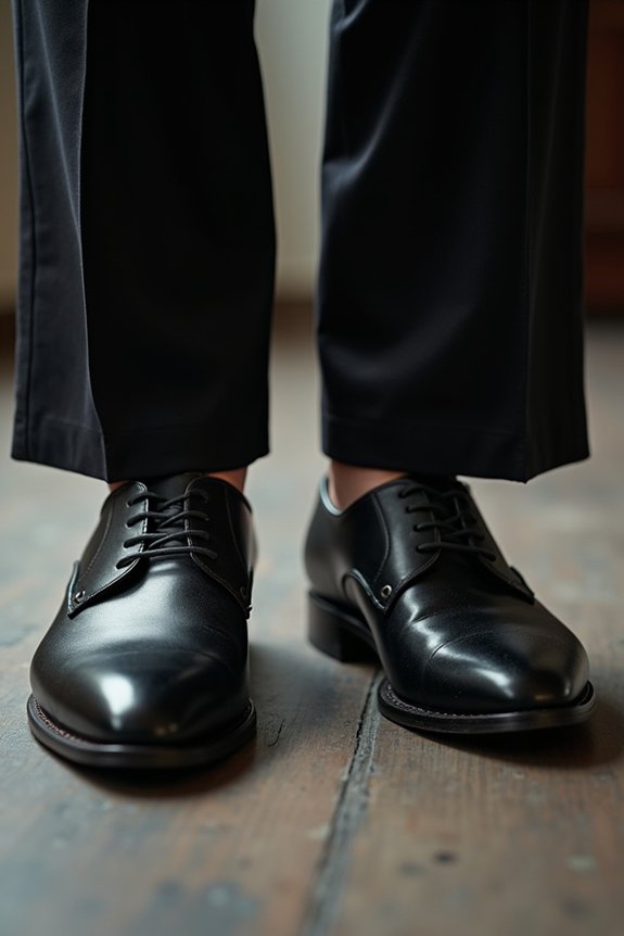 closed toe dark professional footwear