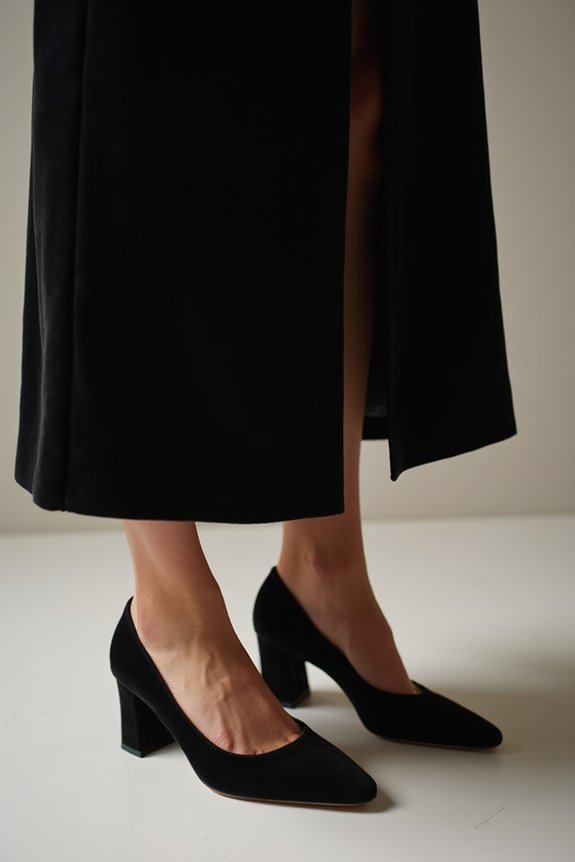 comfortable heels and refined outerwear