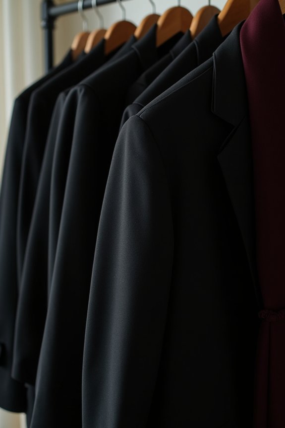 dark respectful practical attire