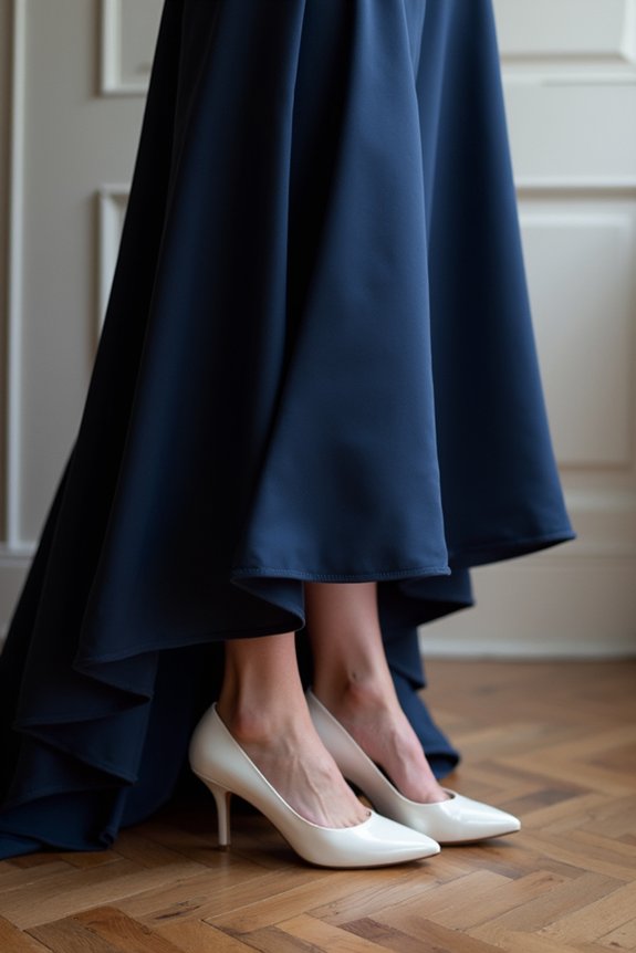 white shoes with navy wedding contrast