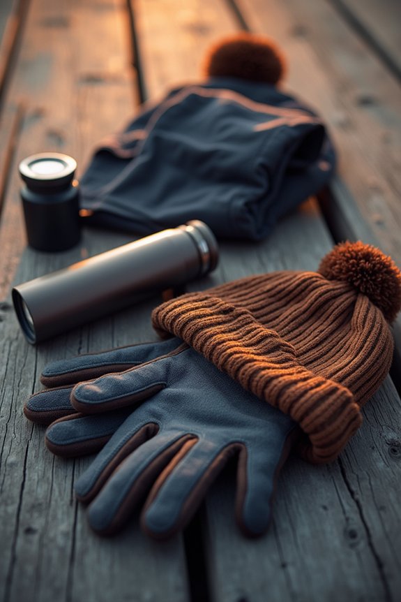 winter hat and insulated gloves essential warmth